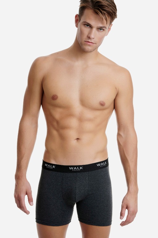Walk Men's Boxer με Εξωτερικό Λάστιχο 2 Τεμάχια-0