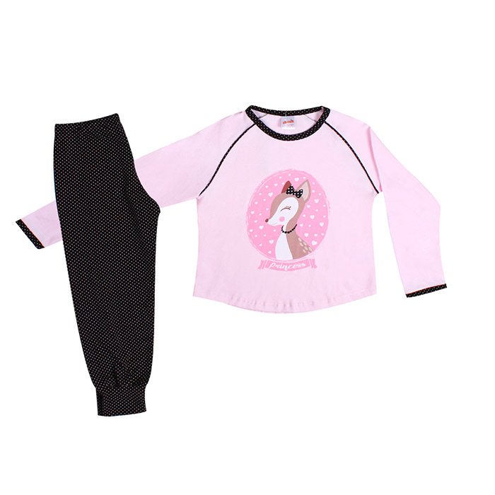 Minerva Kids-Teenage Cotton Pyjamas Love Deer