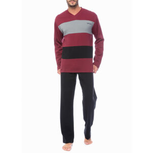 Minerva Men's Pyjamas Sport Color Blocks V-Neck