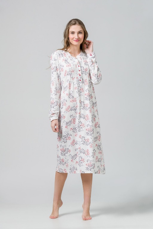 Harmony Classic printed nightgown with buttons-0 Harmony Classic printed nightgown with buttons