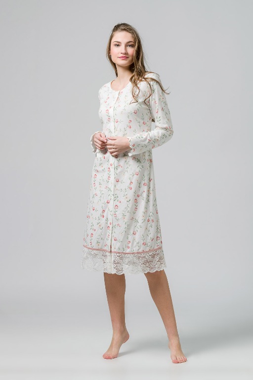 Harmony Printed nightgown with buttons all the way down