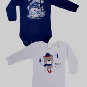Minervakia Babies Snow Time Μακρυμάνικο Βρεφικό Φορμάκι 2 τμχ-0