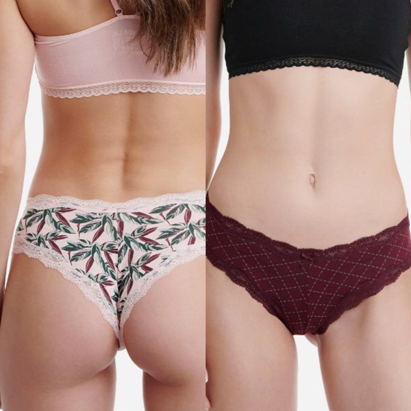 WALK WOMEN'S LACE BRIEF WITH PRINT BAMBOO 2PCS W2014print-0