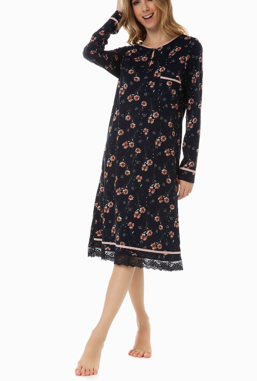 Minerva Women's Nightgown Floral / Stripe