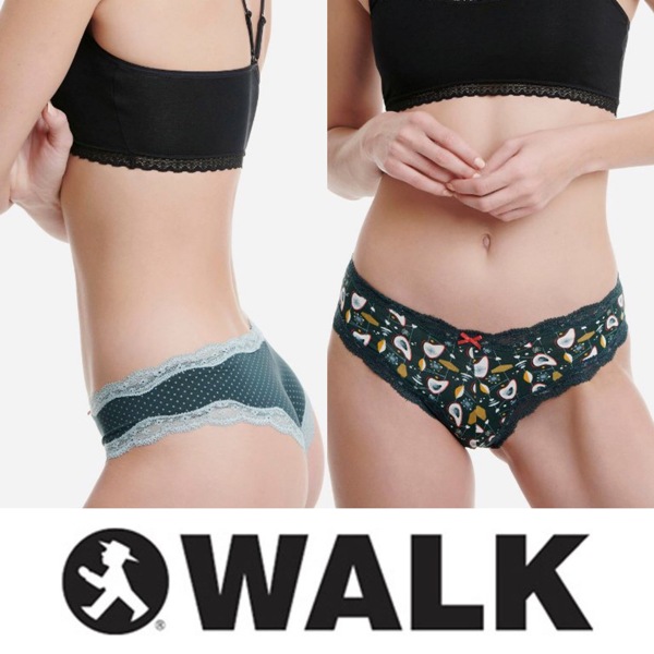 WALK WOMEN'S LACE BRIEF WITH PRINT BAMBOO 2PCS W2014print-0