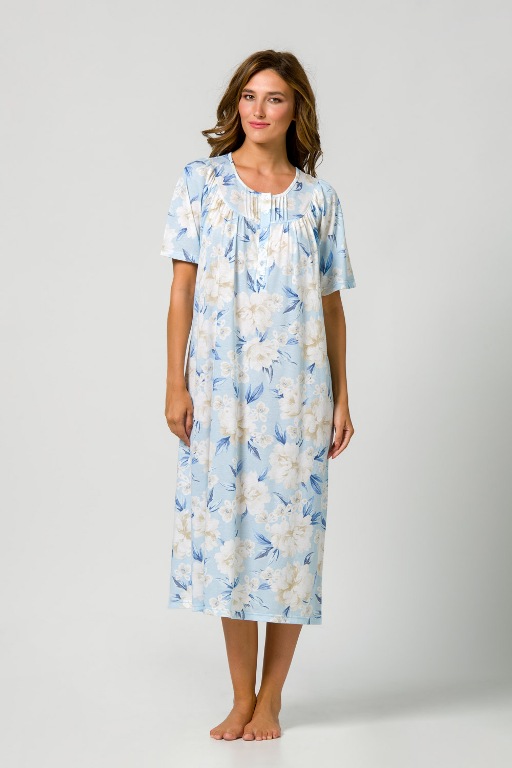 Harmony Women's Classic Short Sleeve Printed Nightgown