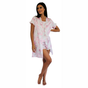 Galaxy Women's satin Summer Robe FLOWERS