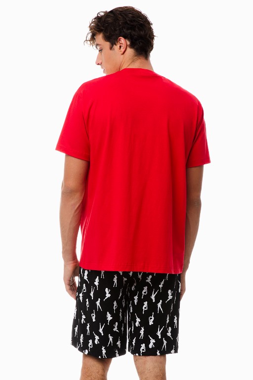 Minerva Κοντομάνικη Ανδρική Πυτζάμα Lucky SS21-5837