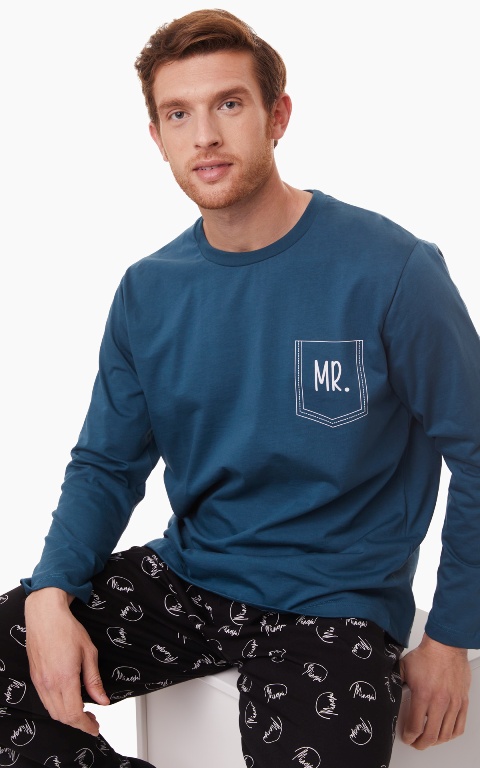 Minerva Men's Pyjamas Signature Printed W21/22-0 Minerva Men's Pyjamas Signature Printed