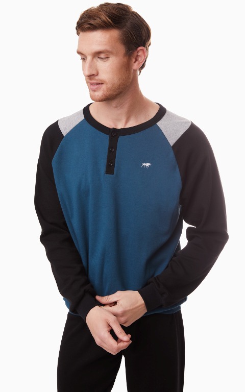 Minerva Men's Pyjamas Bull Reglan with placket W21/22-0 Minerva Men's Pyjamas Bull Reglan with placket
