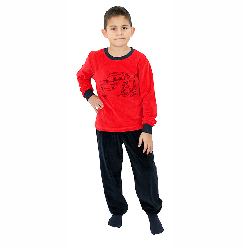 Galaxy Παιδική Χειμερινή Πυτζάμα CARS ΒΕΛΟΥΔΟ Galaxy Children's Winter Pyjama CARS VELVET