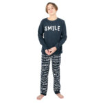 Galaxy Εφηβική Βαμβακερή Χειμερινή Πυζάμα SMILE