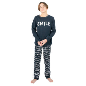 Galaxy Εφηβική Βαμβακερή Χειμερινή Πυζάμα SMILE