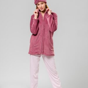 Harmony Γυναικεία Ζακέτα fleece μονόχρωμη με γιακά W21/22 -6791