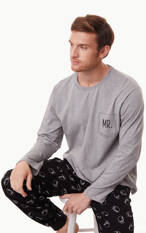 Minerva Ανδρική Πυζάμα Signature Εμπριμέ W21/22-0 Minerva Men's Signature Printed Pyjamas