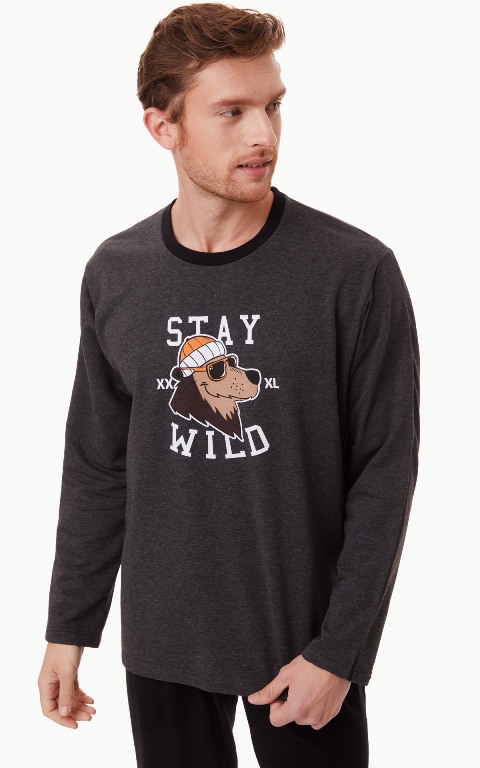 Minerva Ανδρική Πυζάμα Stay Wild W21/22-0 Minerva Men's Pyjamas Stay Wild