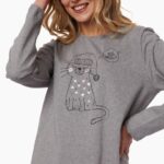 Minerva Women's Cotton Pyjamas Love / Cat