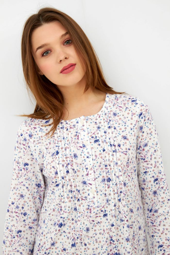 303810-4 Harmony Nightgown PRINTED with buttons W22/23